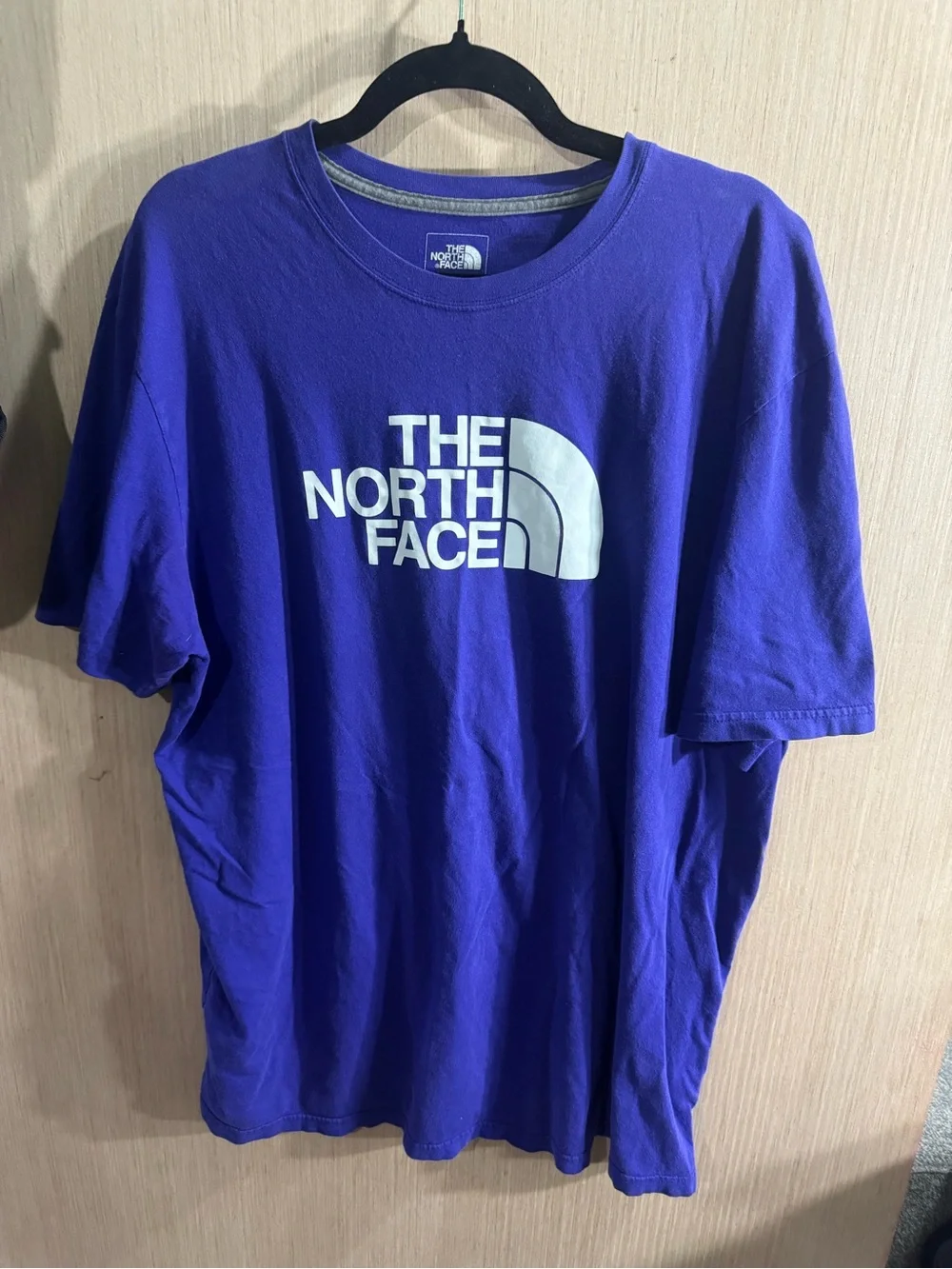 Mens The North Face Royal Purple Logo Short Sleeve Tee Size XXL